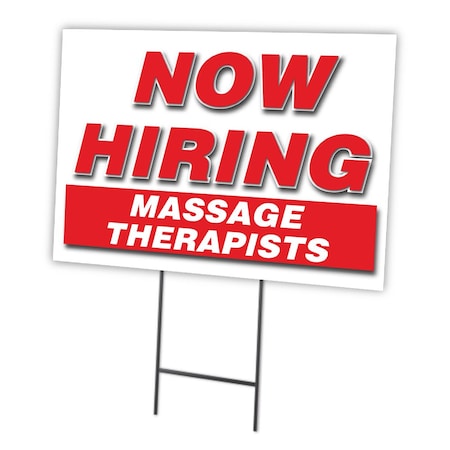 Now Hiring Massage Therapists Yard Sign & Stake Outdoor Plastic Coroplast Window